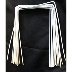 7 Pc Croquet Wickets 8.25'' Replacement Set White Coated Metal Summer Backyard